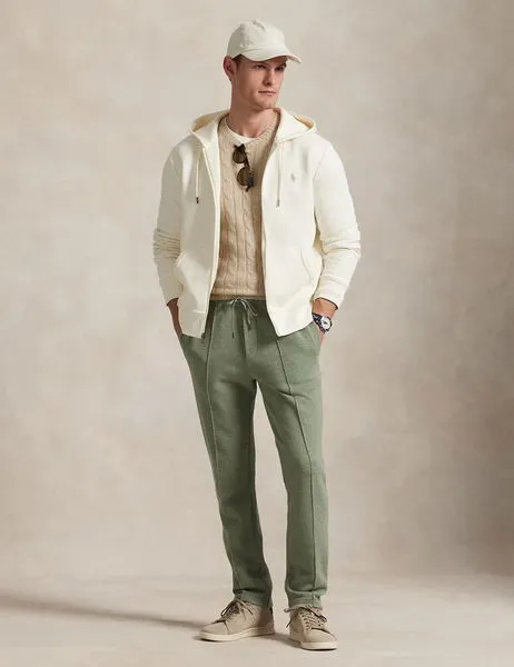 Double-Knit Full-Zip Hoodie Pale Cream