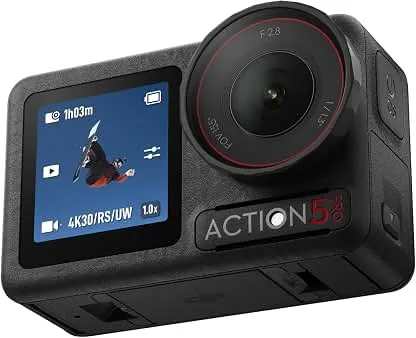 DJI Osmo Action 5 Pro Essential Combo, Waterproof Action Camera | 1/1.3" Sensor, 4K/120fps Video, Subject Tracking, Stabilization, Dual OLED Touchscreens, 47GB Storage, Vlogging Camera DJI Osmo Action 5 Pro Essential Combo, Waterproof…