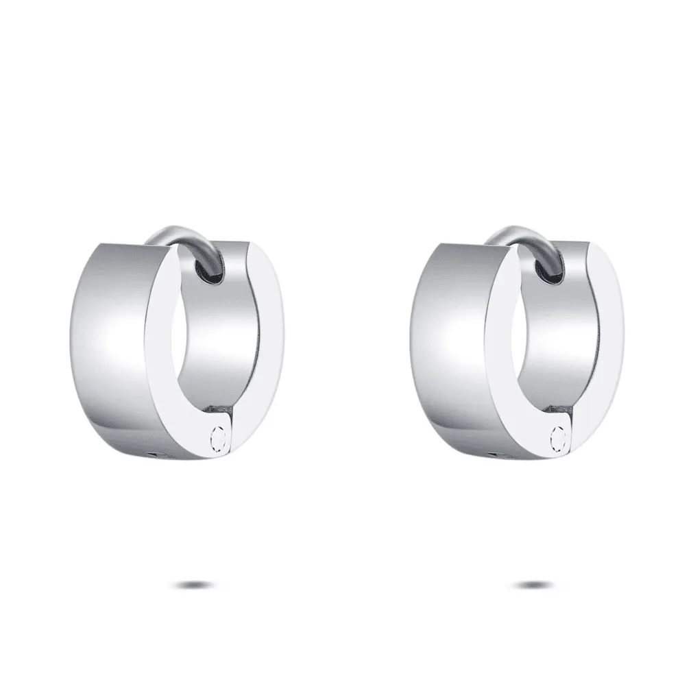 Oorringen in edelstaal, ronde vorm