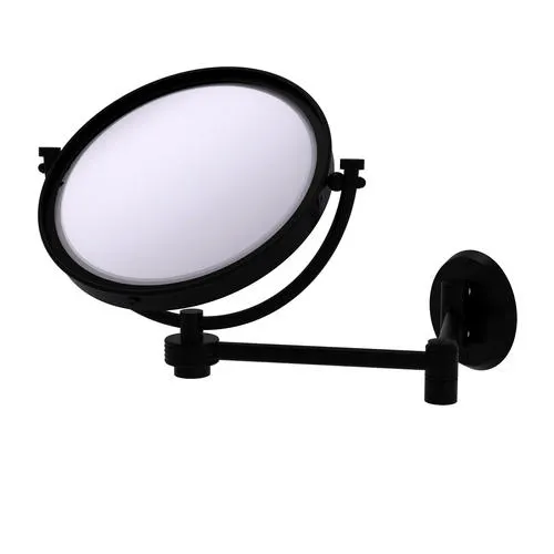Allied Brass 8" Extending Wall Mounted Magnifying Makeup Mirror with Grooved Accents