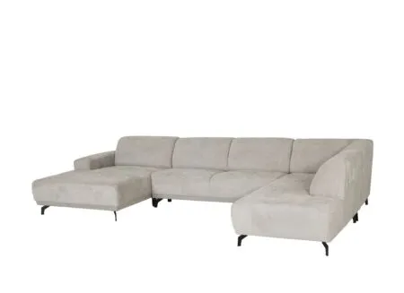 Hoeksalon Mats 372x227cm - stof - lichtgrijs