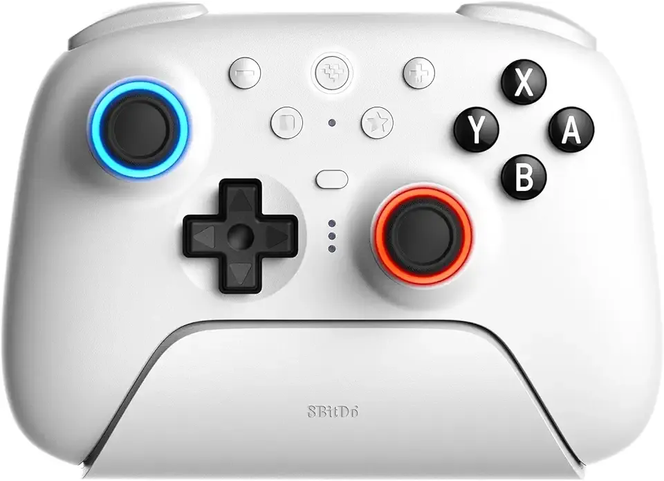 8BitDo Ultimate 2 Bluetooth Controller for Switch/Switch 2 & Windows PC, Switch Pro Controller with TMR Joysticks, Switchable Hall Effect/Tactile Triggers, Vibration and Motion Control - White