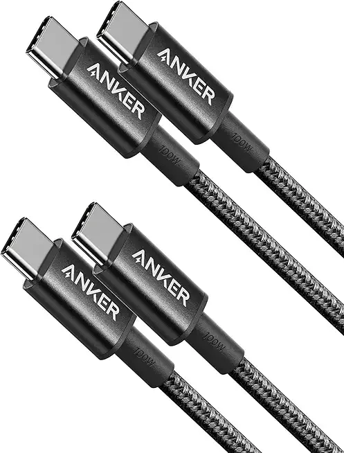 Anker USB C to USB C Cable (3.3FT, 2Pack), Type-C 100W Charger Cord Fast Charging for iPhone 17 Series,MacBook Pro 2020,Pixel and More(Black)