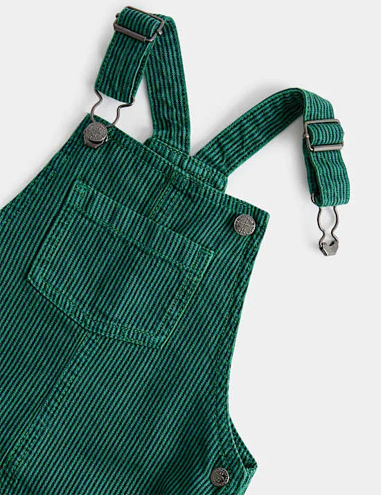 2-tlg. Outfit mit Latzhose mit hohem Baumwollanteil (0–3 Jahre)