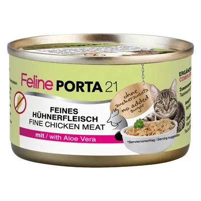 Feline Porta 21, 1 x 90 g pour chat poulet, aloe vera