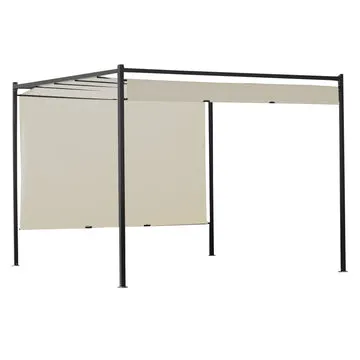 Gazebo Pergola Orientabile Telo Ecrù 3x3 metri