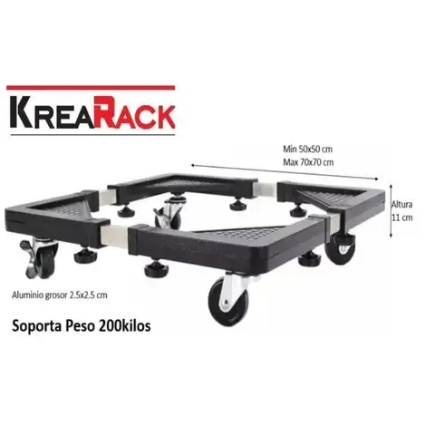 BASE GRUESO CON RUEDAS PARA LAVADORA REFRI 200kg