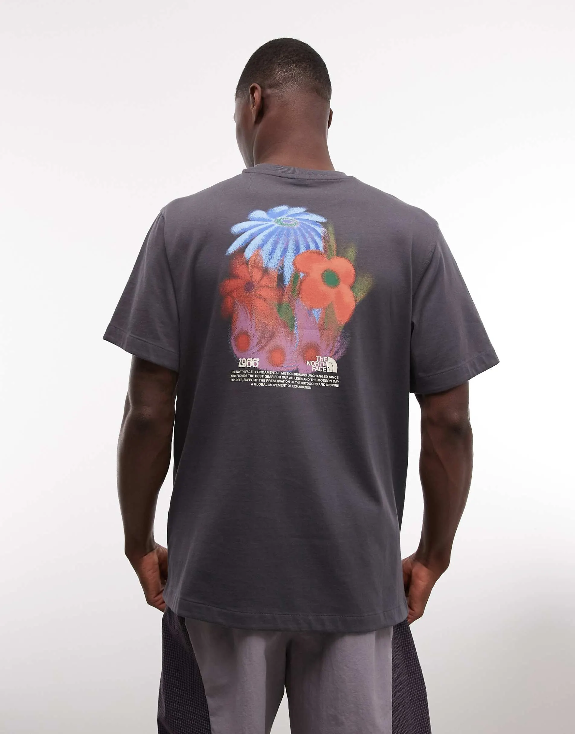 The North Face 1966 Flora back print relaxed t-shirt in grey