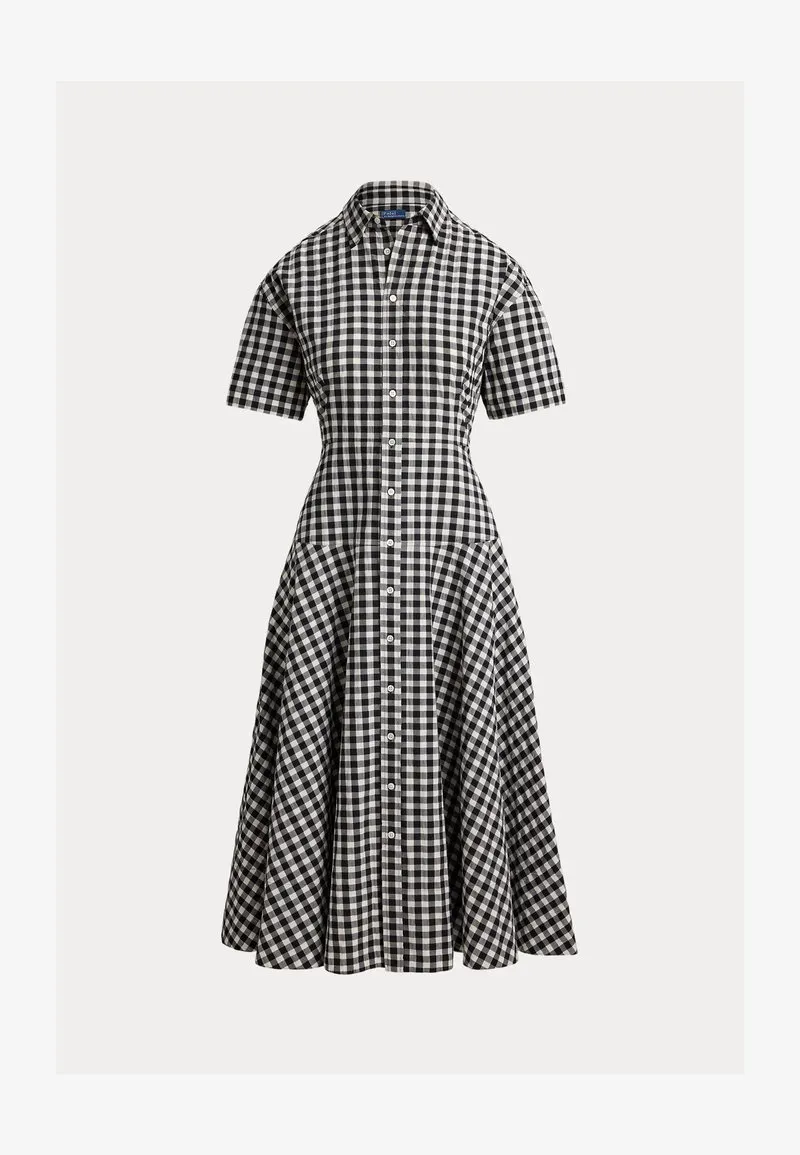 DRESS - Skjortekjole - black/white