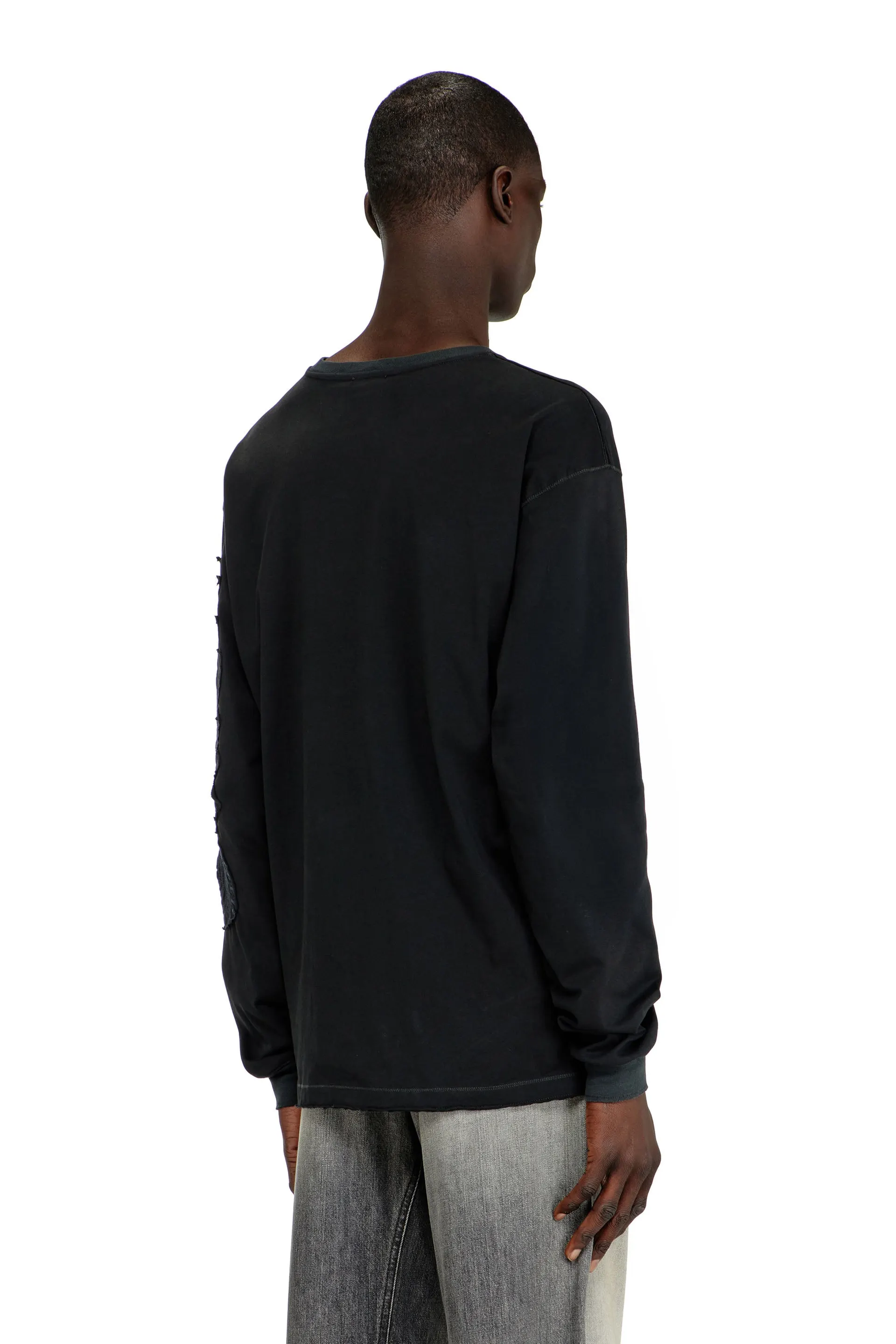 Long-sleeve T-shirt with prints and patches