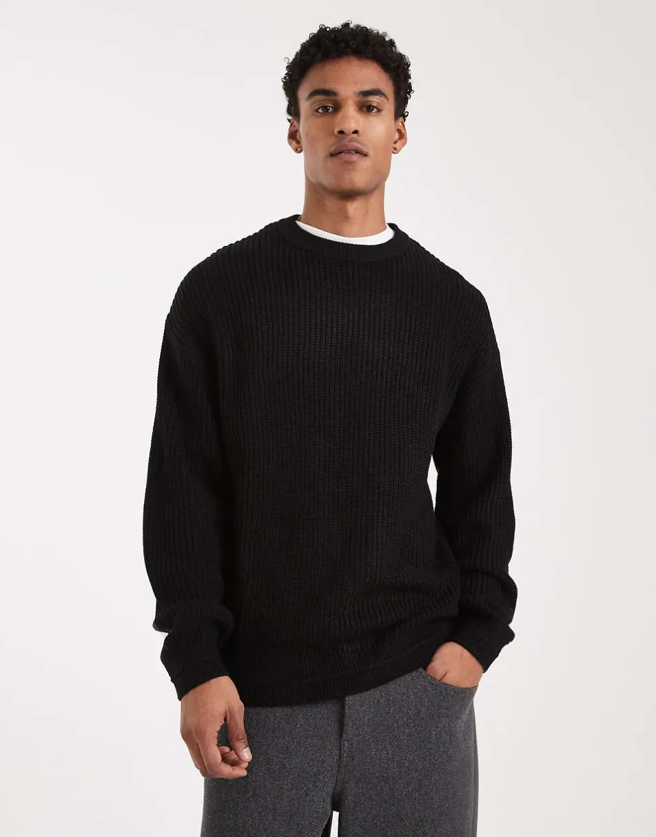 Jack & Jones oversize jumper in black