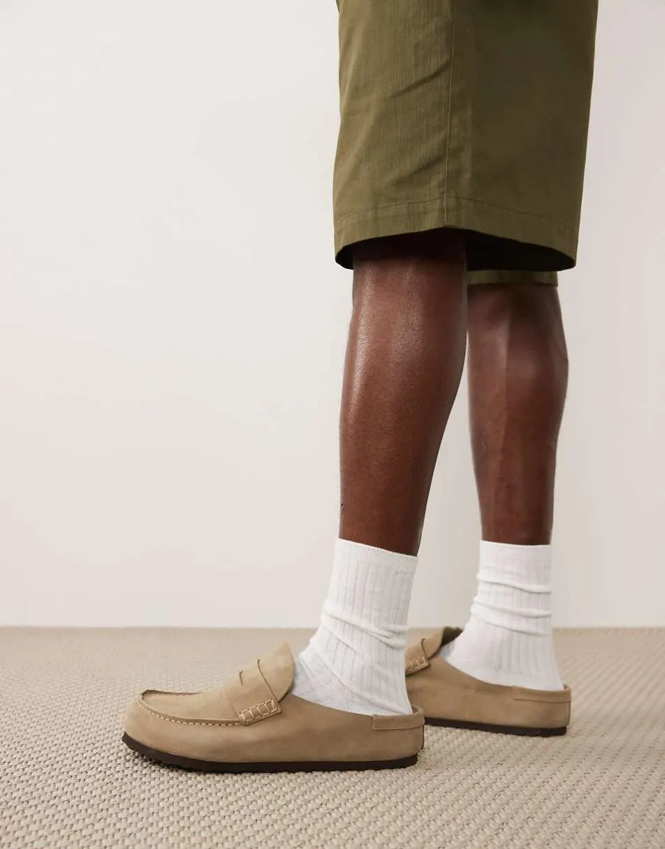 Birkenstock Unisex Naples wrapped loafer in taupe suede