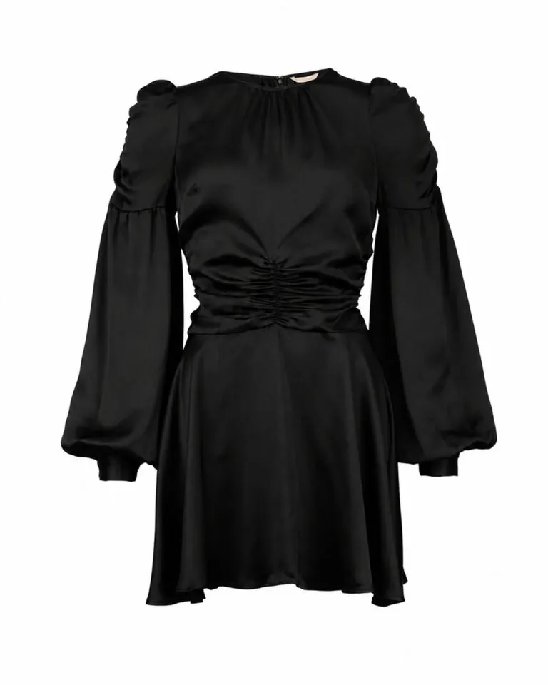 Satin Mini Dress - Black