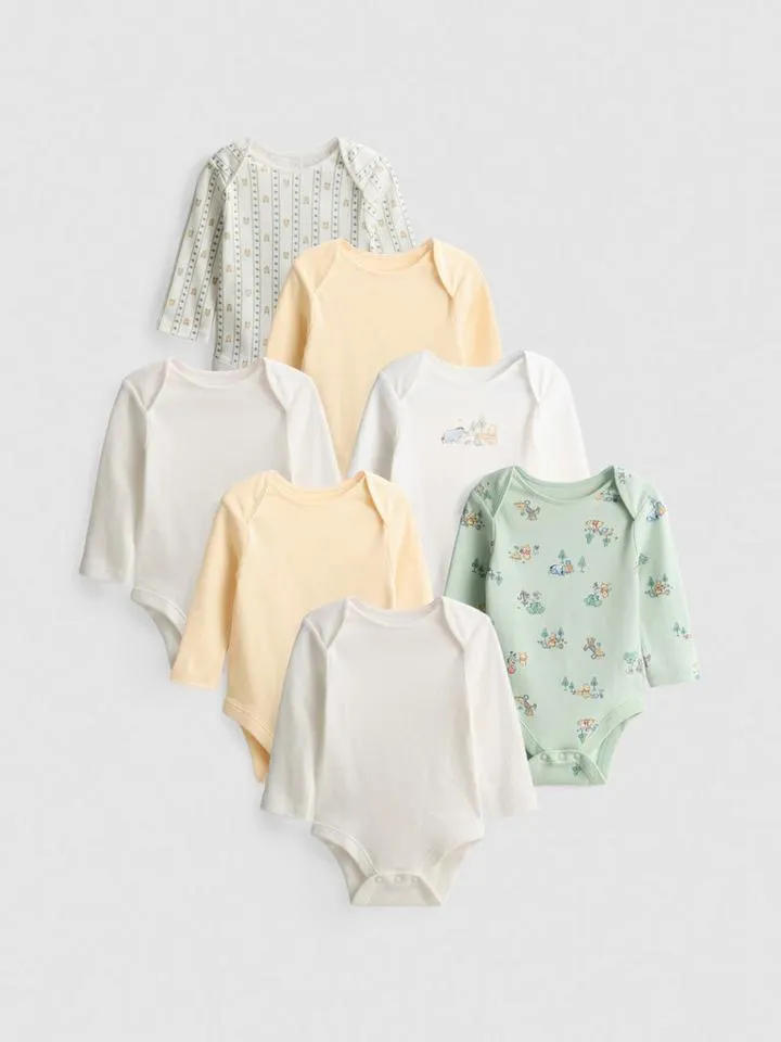 0–36 mois | 7 bodys à manches longues Disney Winnie l'ourson