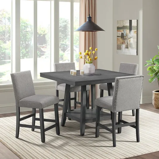 Doha (5-Piece) Dining Table Set By Linon Home Decor - Gray