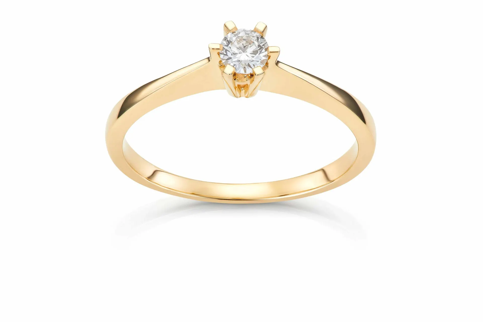 Helene diamantring i 585 gult gull 0,20 ct