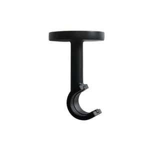 2 Soportes pared techo para barra diámetro 20 mm Design INSPIRE aluminio negro mate fijo 6 cm