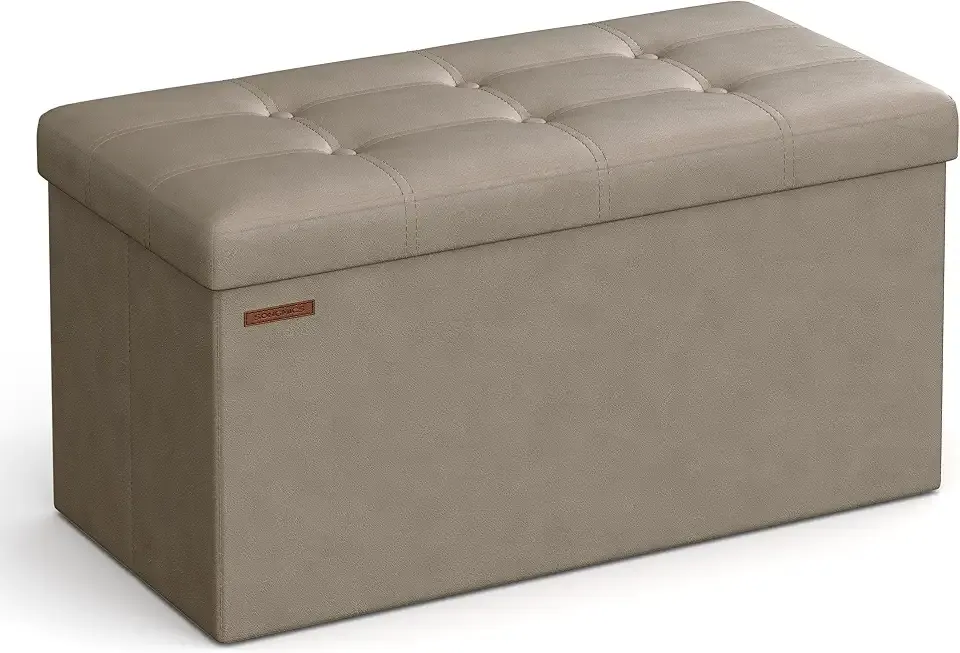 Storage Ottoman Bench, 30 Inches Folding Foot Rest Stool