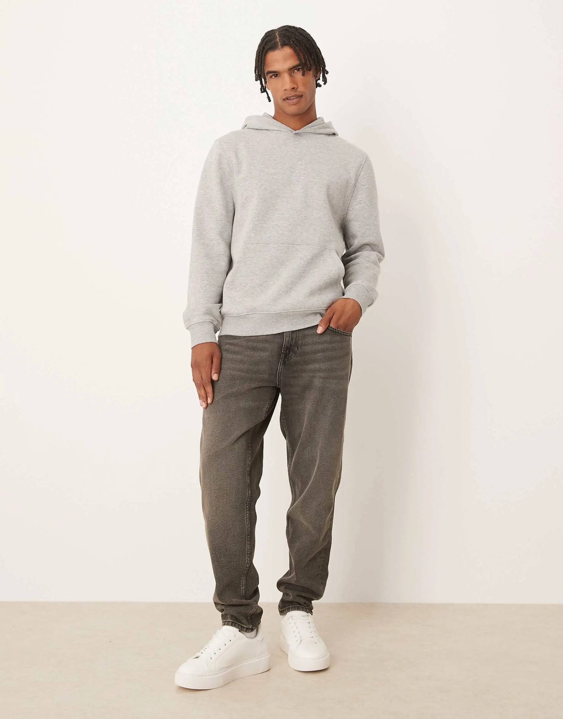 ASOS DESIGN essentials hoodie in grey marl