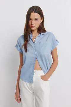 Camisa manga corta lino