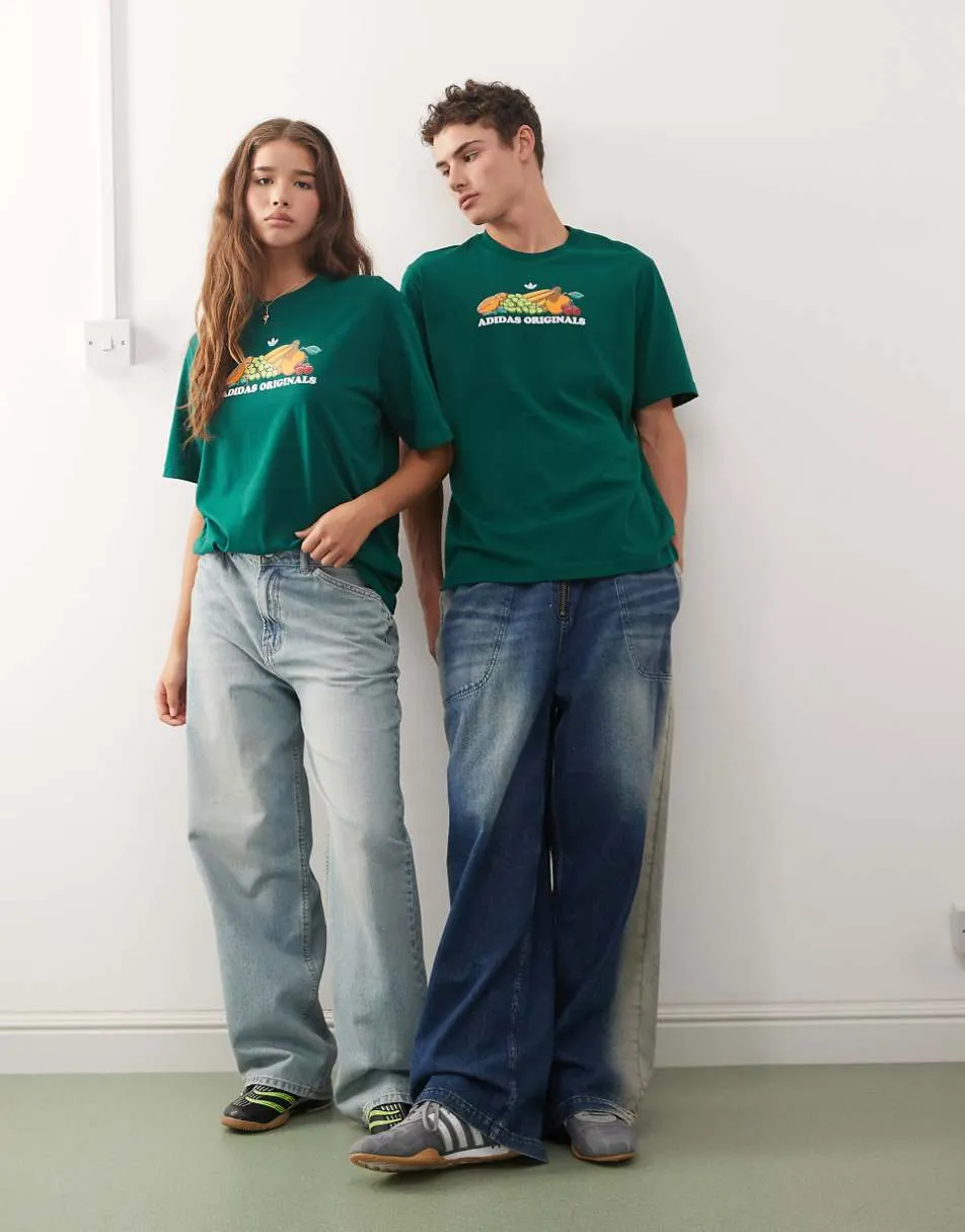 adidas Originals fruit graphic t-shirt in green