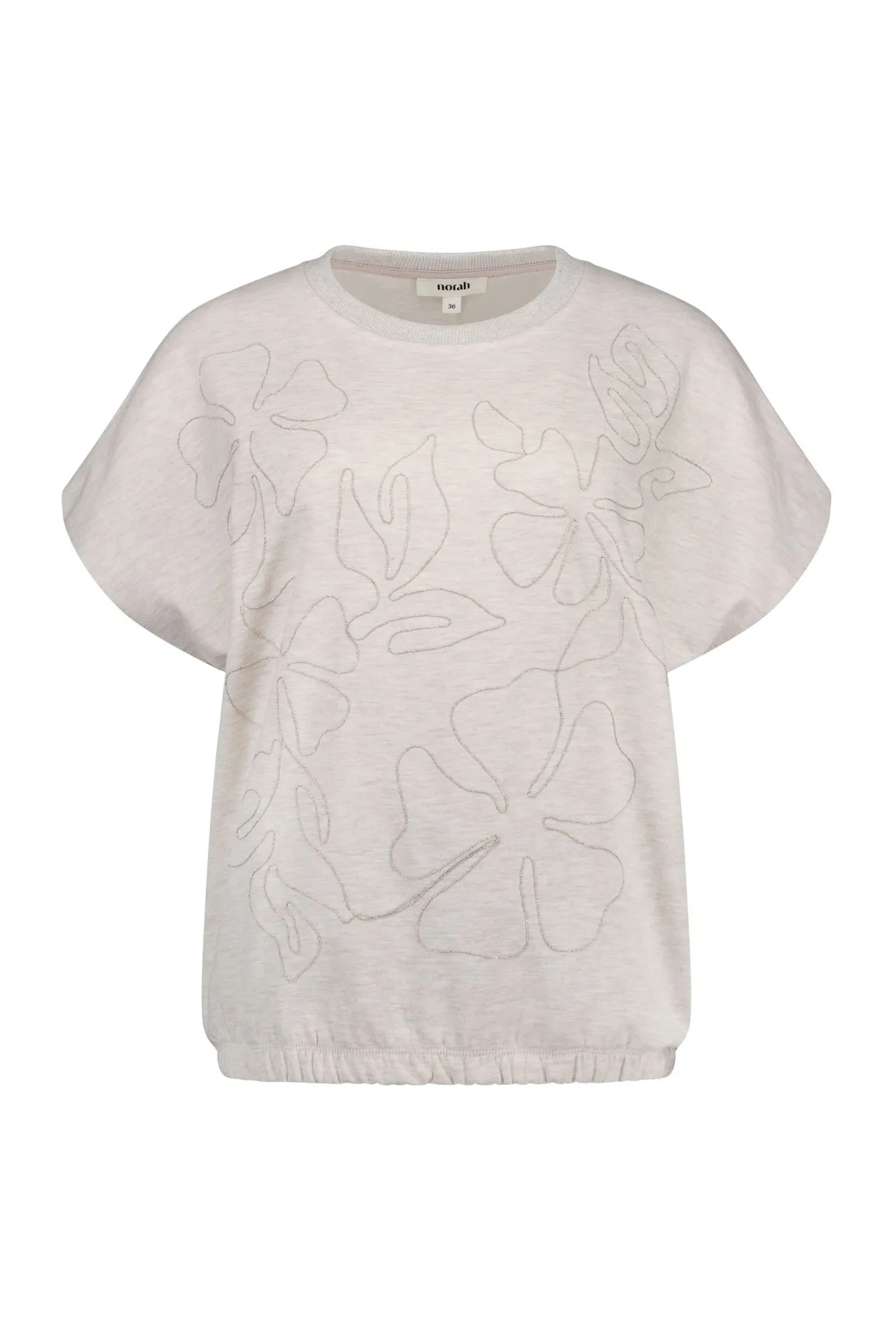 Licht zandkleurig shirt met bloemen