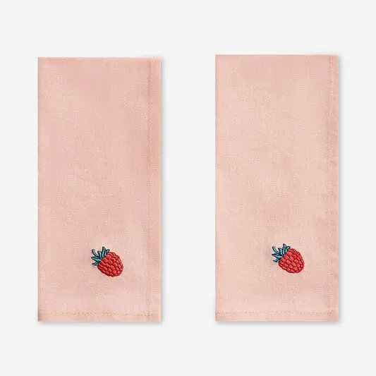 Fabric napkins with embroidered r...