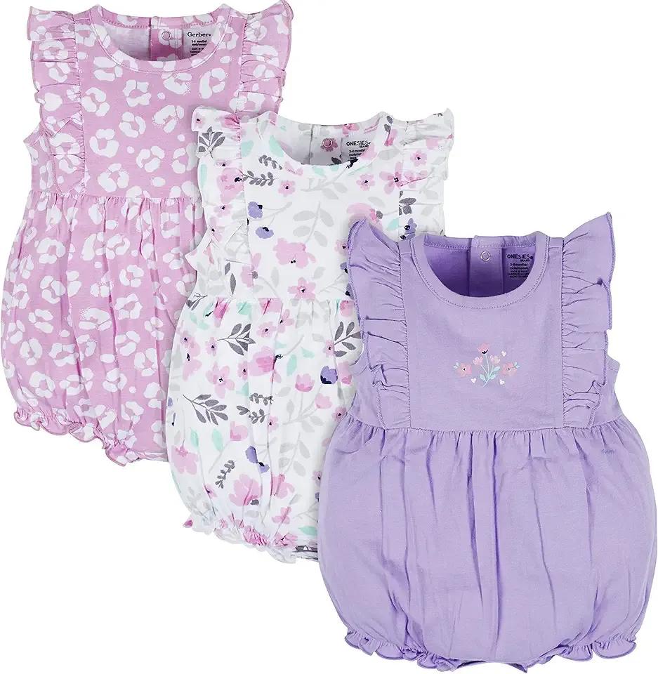 Baby Girls' 3-pack Romper