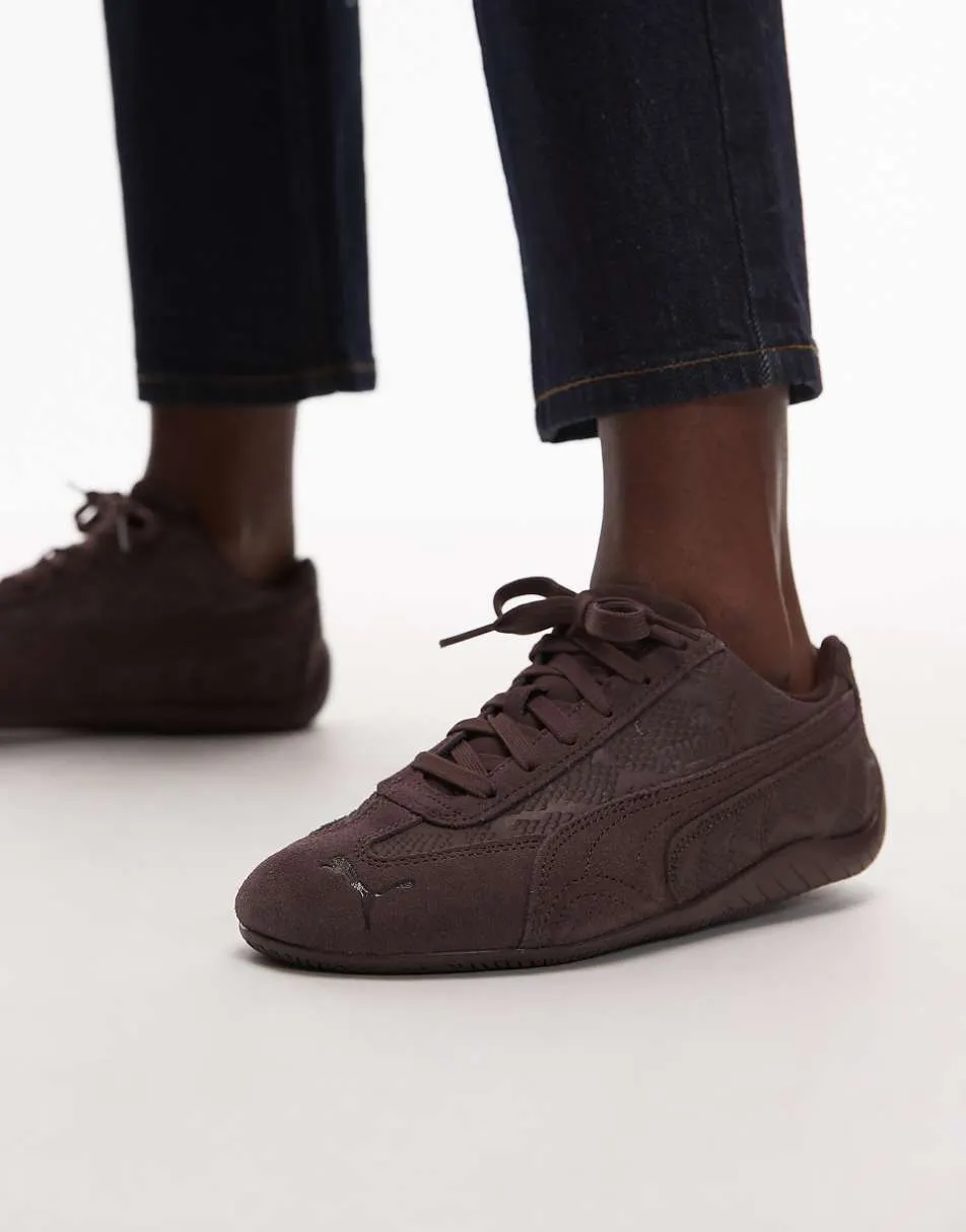 Puma Speedcat python trainers in chocolate brown