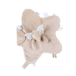 Doudou plat en veloudoux Bali l'éléphant