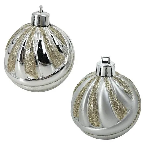 Enchanted Forest® 60mm Champagne Swoops Shatterproof Ornaments - 6 Pack