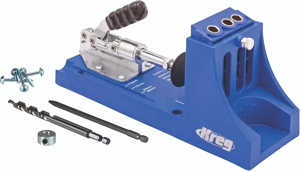 Kreg K4 Pocket Hole Jig - Adjustable, Versatile Jig for Strong Joints - Create Perfect, Rock-Solid Joints - Easily Adjustable Drill Guides - For Materials 1/2" to 1 1/2" Thick