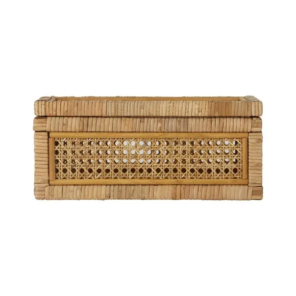 Home Decor Collection, Sterling & Noble Home Woven Rattan and Glass Decorative Tabletop Box