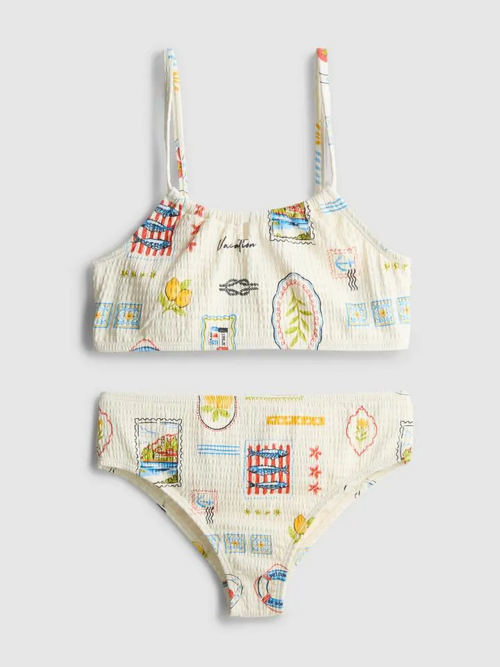 7–15 ans | Bikini à motif carte postale