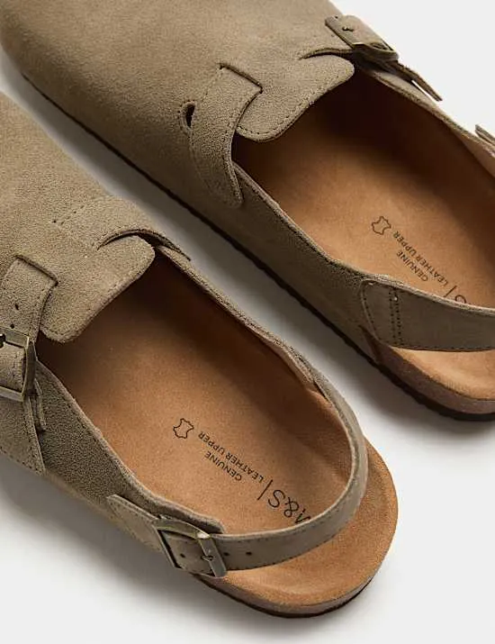 Suede Backstrap Mules