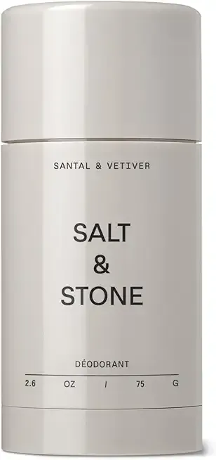 SALT & STONE Aluminum Free Deodorant | Extra Strength 48 Hour Protection for Women & Men | Made with Seaweed Extracts, Niacinamide & Prebiotics (Santal & Vetiver)