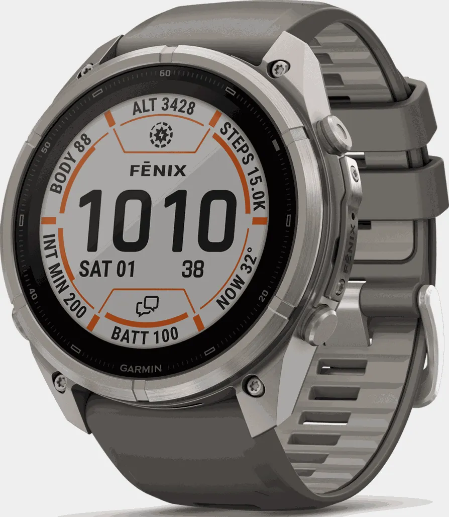 fenix 9 Pro Solar 51mm Titanium, smartklokke - Grå