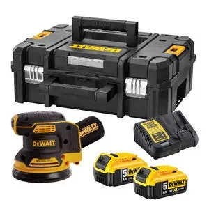 Levigatrice rotorbitale XR 18V 125 mm Brushless DEWALT - 2 batterie 5,0 Ah + valigetta TSTAK - senza caricabatterie - DCW210P2-QW