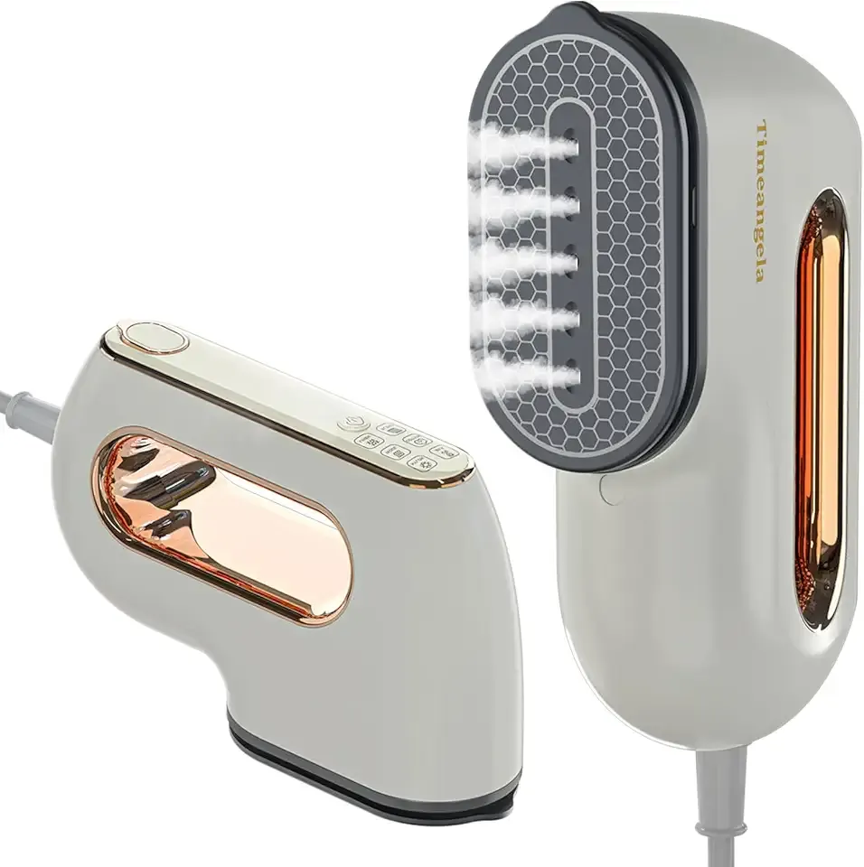 Portable Travel Steamer Iron for Clothes: Mini Handheld Garment Steam Ironing Machine for Clothing - Professional Small Size Hand Held Traveling Fabric Steamers for Wrinkle on Dress Shirt (Gray)