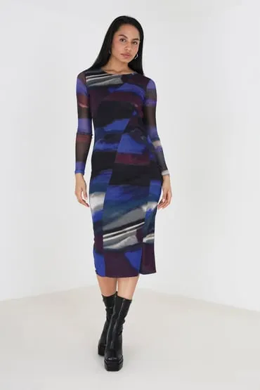 Vestido largo de malla