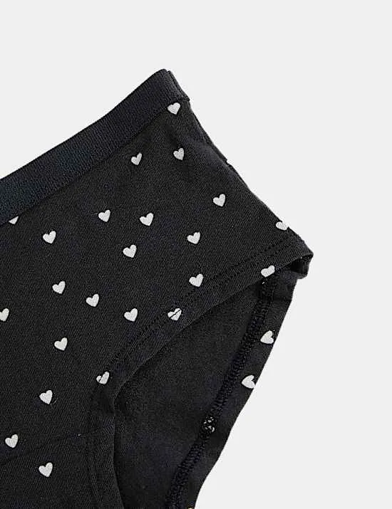 7 Pack Cotton Rich Heart Print Shorts (5-16 Yrs)