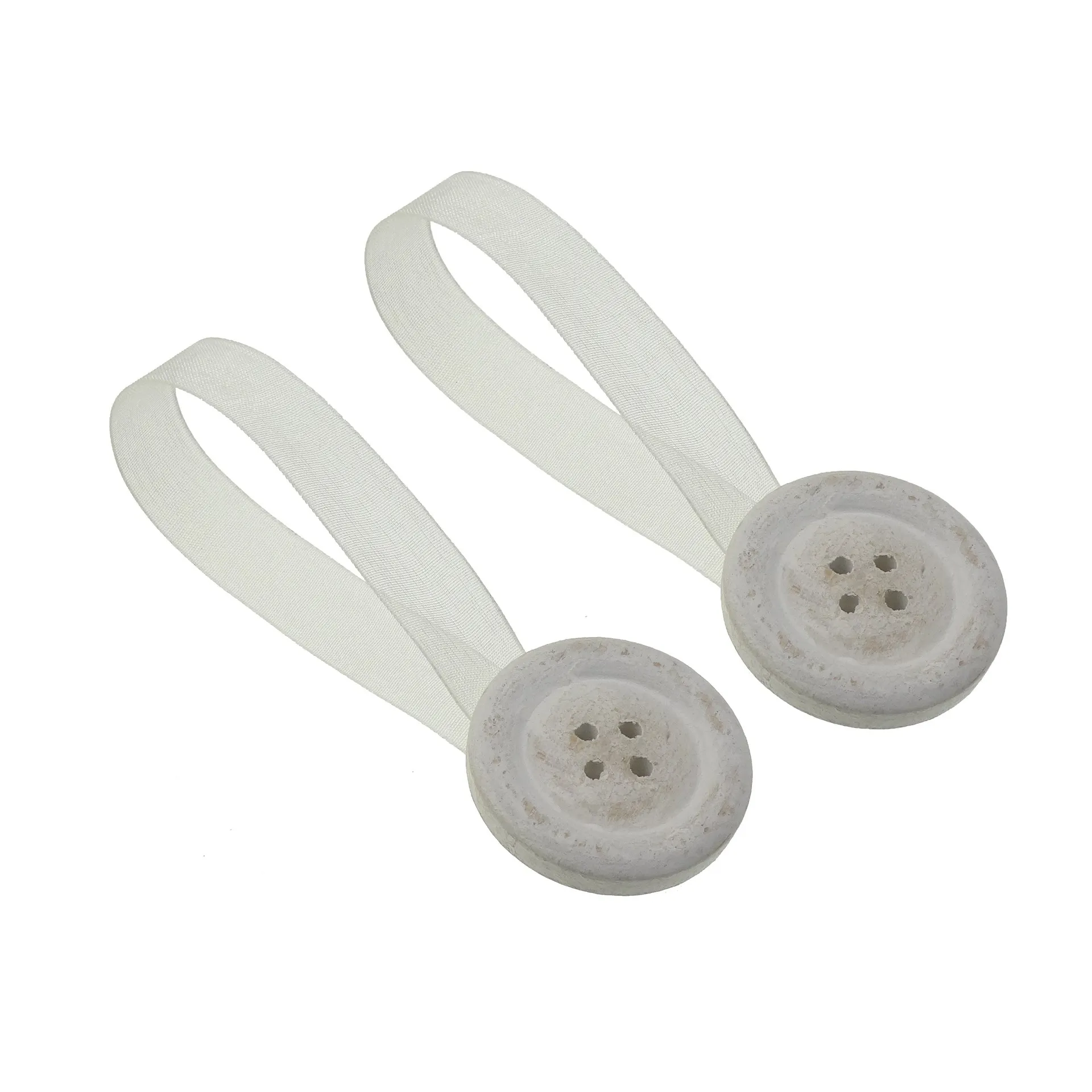 Calamita Ferma tenda in legno Bottone Shabby Bianco