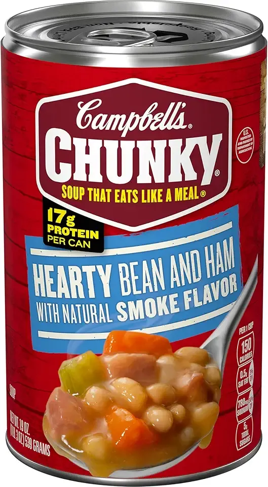 Campbell’s Chunky Soup, Hearty Bean Soup With Ham, 19 Oz Can