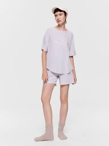 Light Grey Oversized Waffle Tee