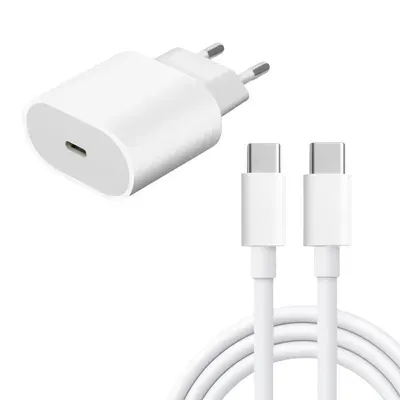 USB-C Ladegerät 20W mit 1m iPhone USB-C Ladekabel – Schnellladegerät mit USB-C Ladekabel Ladeset für iPhone 15 bis 17 Pro Max