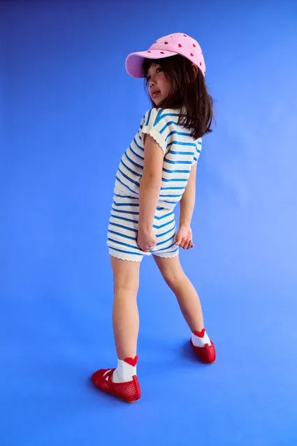 Kids crochet short met strepen