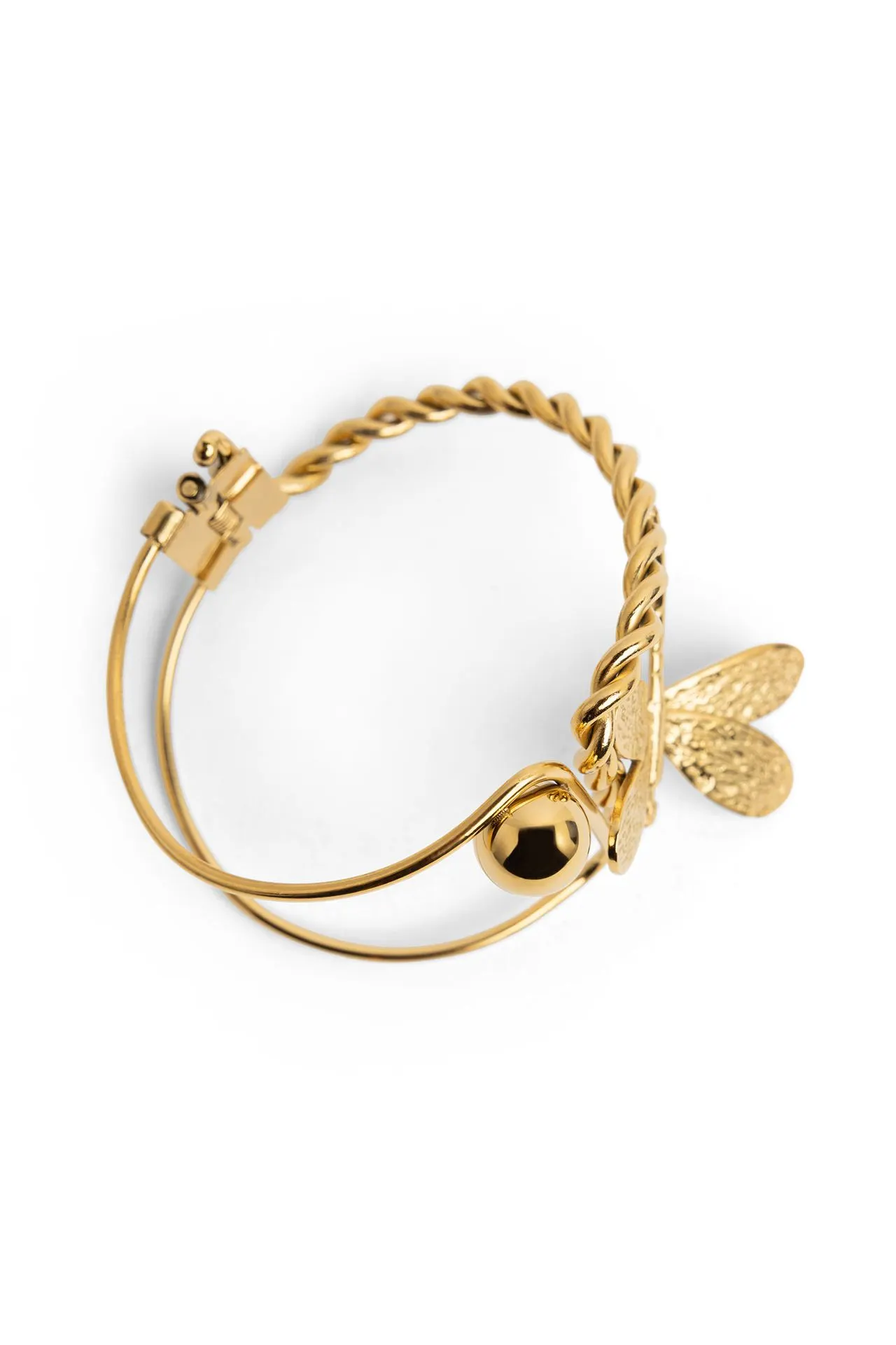 Goudkleurige bange armband met libelle