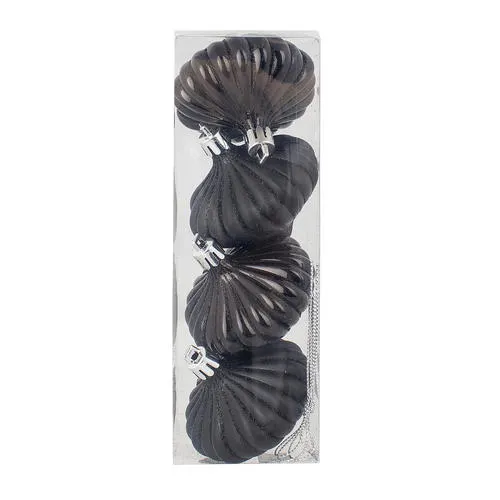 Enchanted Forest® 60mm Black Shatterproof Ornaments - 4 Pack
