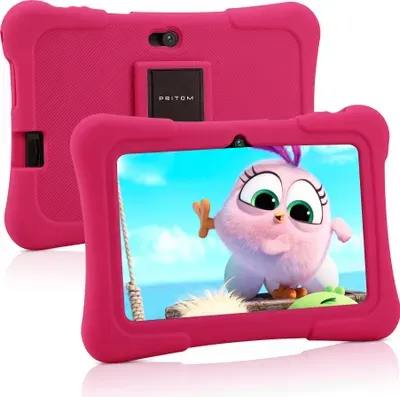 PRITOM K7 7 Zoll Kinder Tablet Android 10 Tablet PC 32 GB ROM Quad Core Tablets WiFi Tablet für Kinder,Rosa