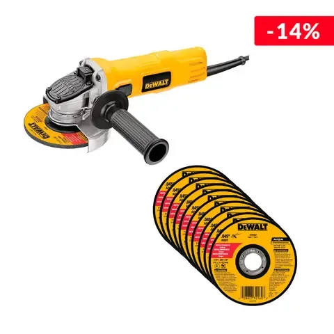 Combo 10 Disco corte ultra delgado 4-1/2 x 7/8" + Mini esmeriladora angular 4-1/2" 800W